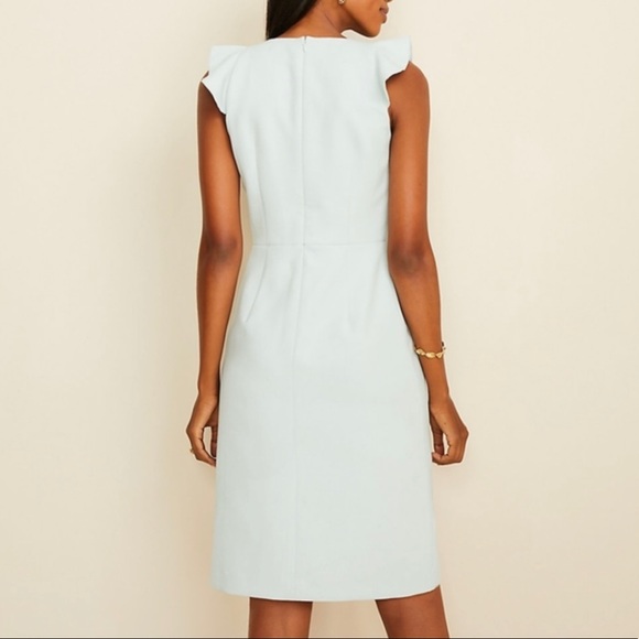 NWOT Ann Taylor Doubleweave Ruffle Sheath Dress 8T - Picture 3 of 9